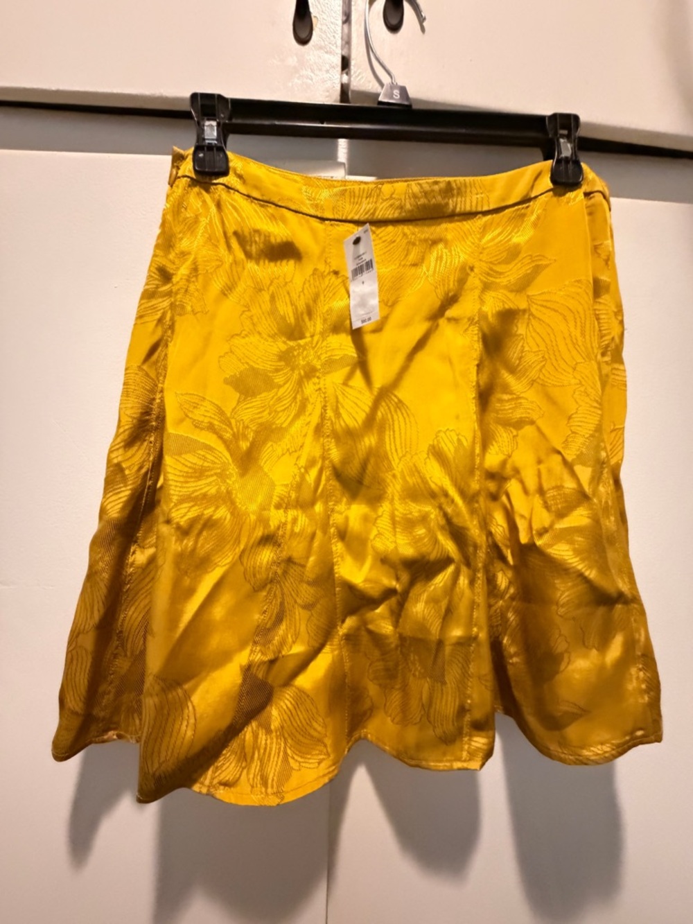 Banana Republic Yellow Floral A-Line Skirt
